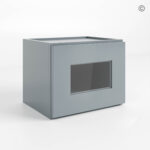 Gray Shaker 12 H Single Door Wall Cabinet with Glass Door, gray kitchen cabinets, rta cabinets