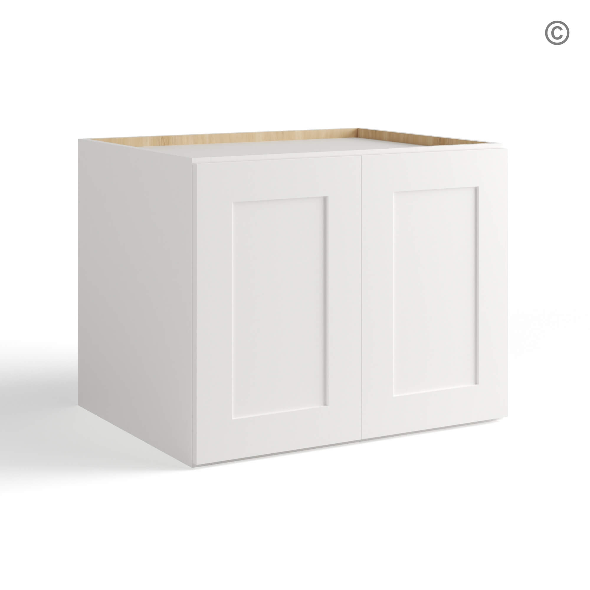 White Shaker 24 H Refrigerator Wall Cabinet 24 Deep, white kitchen cabinets, rta cabinets