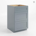 Gray Shaker Three Drawer Base, rta cabinets, gray kitchen cabinets, wholesale cabinets