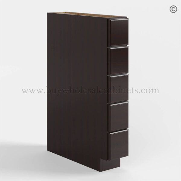 Shaker Espresso Base Spice Cabinet with 5 Drawers