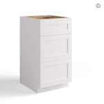 White Shaker Vanity Three Drawer Base Cabinet, white kitchen cabinets, white shaker cabinets