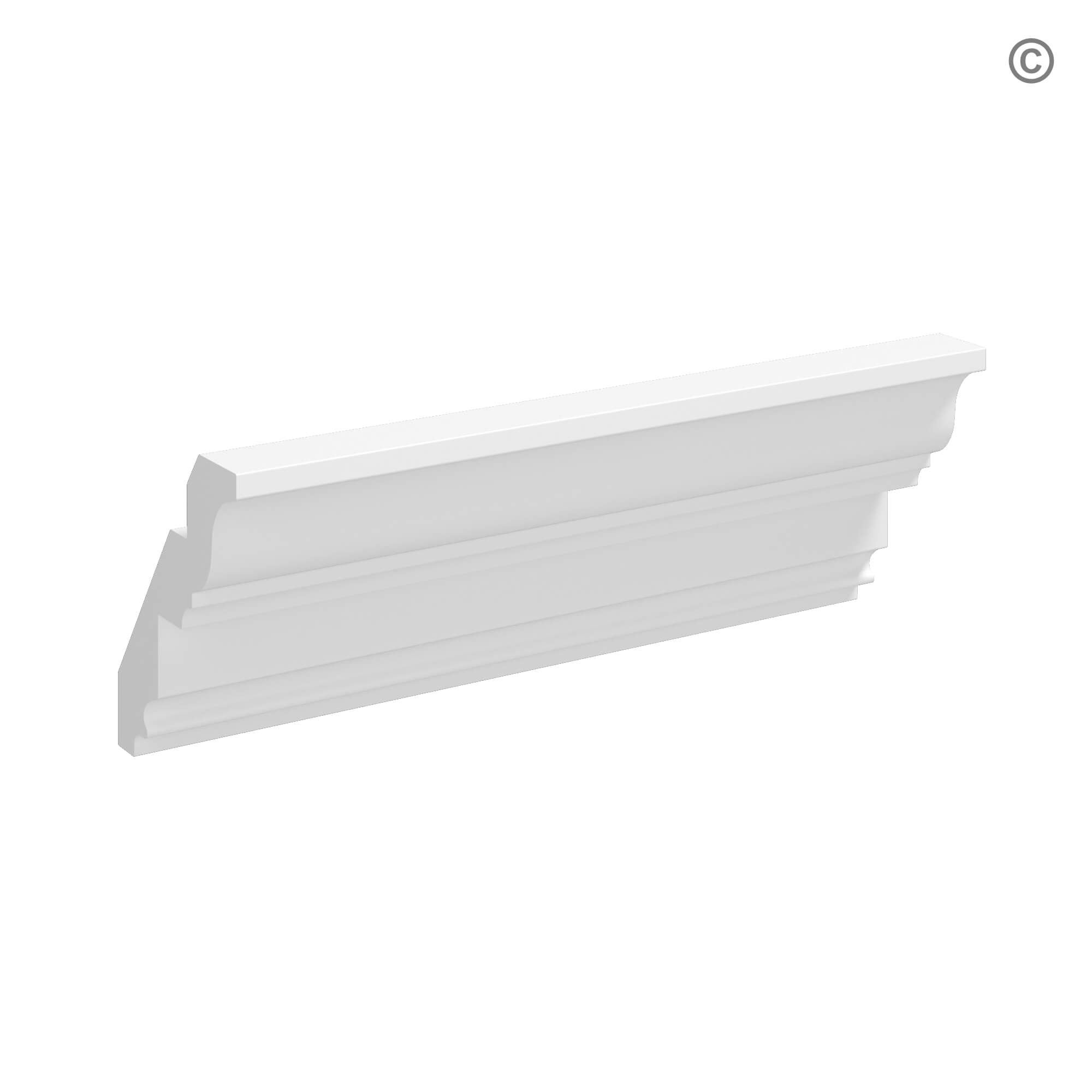 White Shaker Inset Crown Moulding