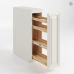 a white cabinet with a wooden shelf, white kitchen cabinet, rta cabiets