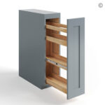 a grey cabinet with a wooden shelf, gray cabinets, rta cabinets