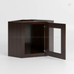 Shaker Espresso 12 x 24 Diagonal Corner Wall Shelf with Glass Door image 1