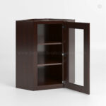 Shaker Espresso 24 Diagonal Corner Wall Shelf with Glass Door image 1