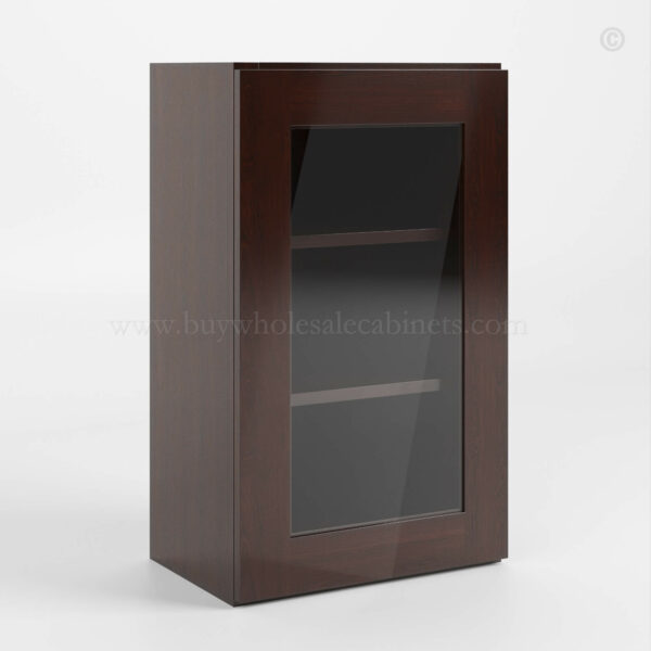 Shaker Espresso 30 H Single Door Wall Cabinet with Glass Door