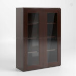 Shaker Espresso 42 H Double Door Wall Cabinet with Glass Doors