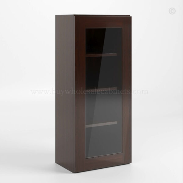 Shaker Espresso 42 H Single Door Wall Cabinet with Glass Door