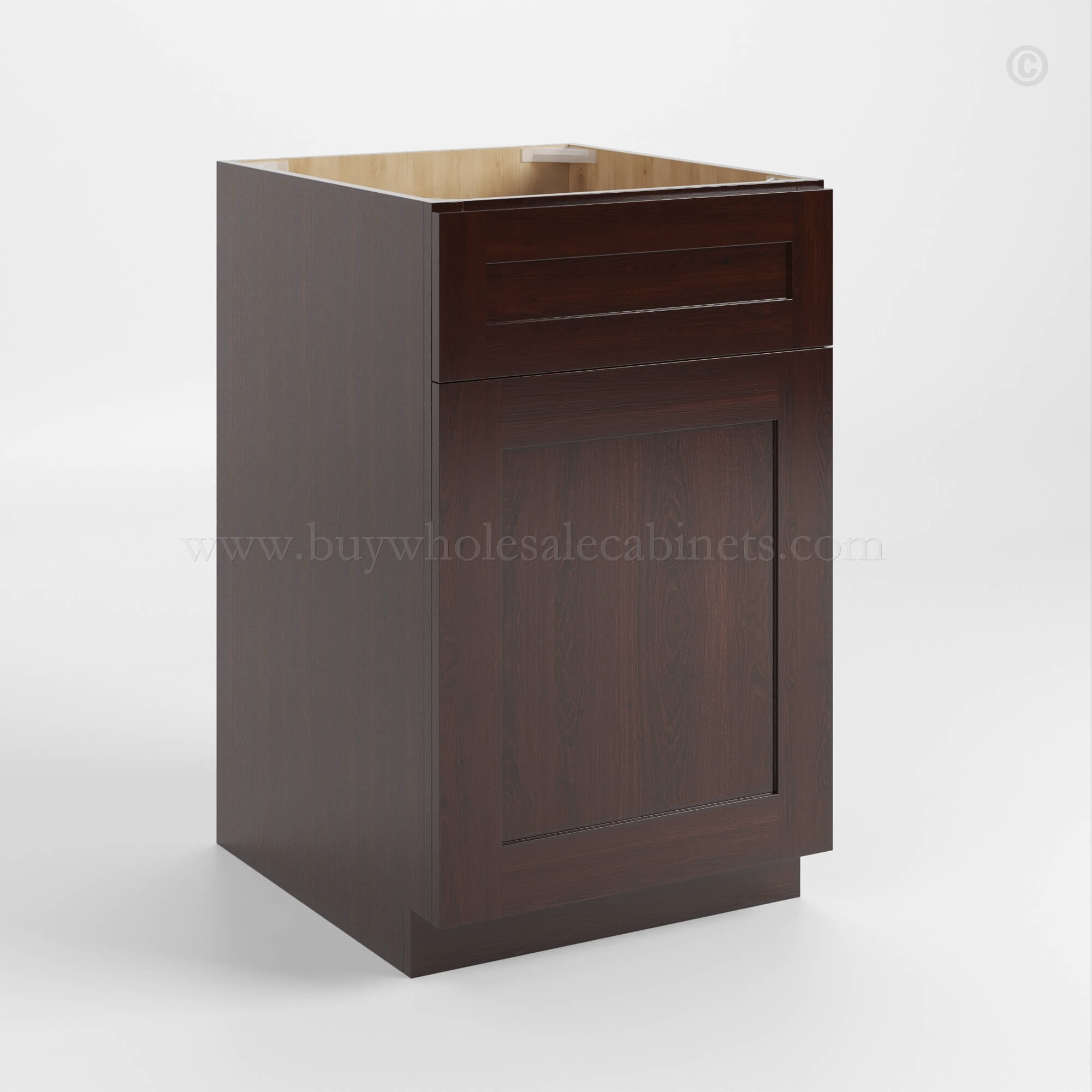 Shaker Espresso Base Cabinet with Single Door & Drawer