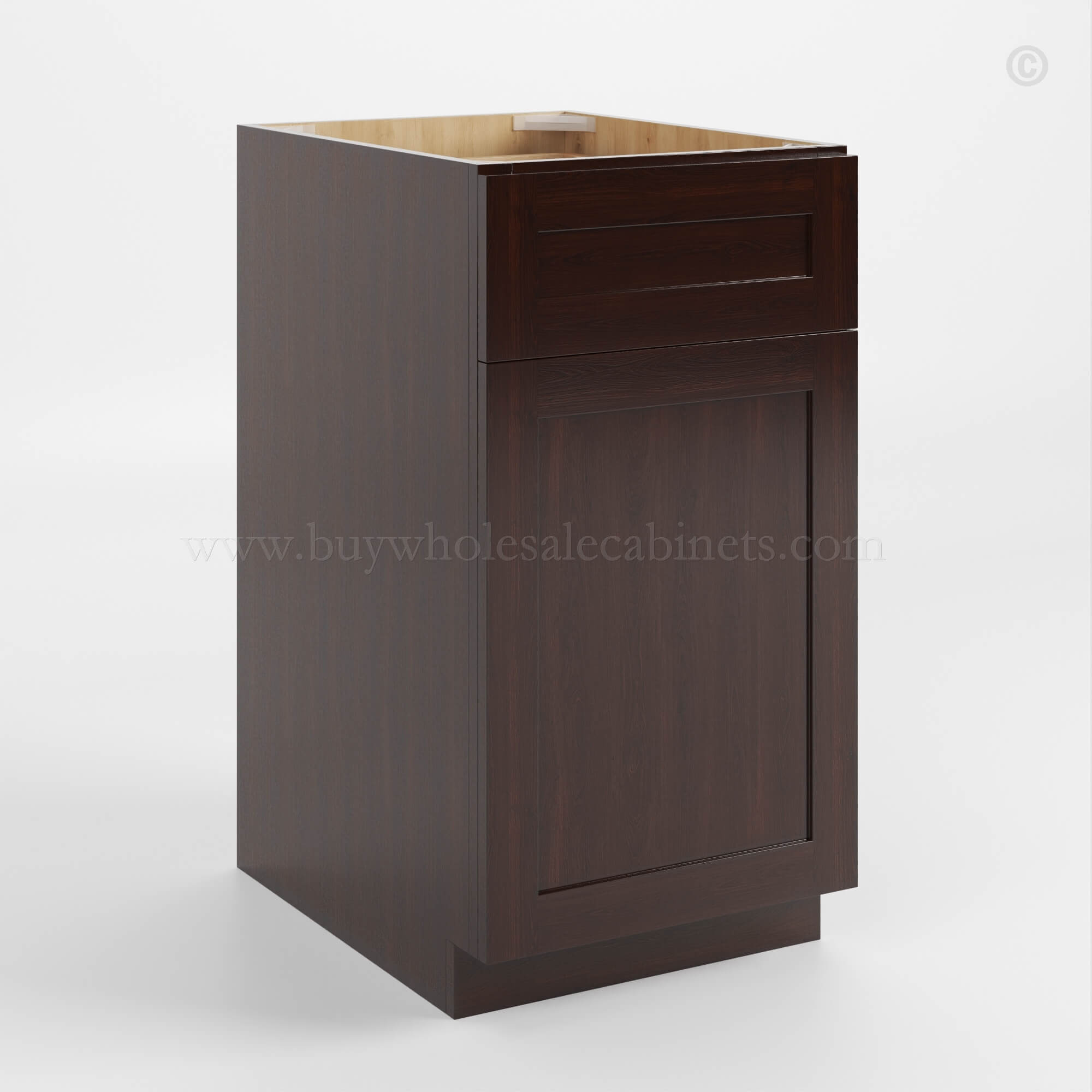 Shaker Espresso Base Waste Basket Cabinet