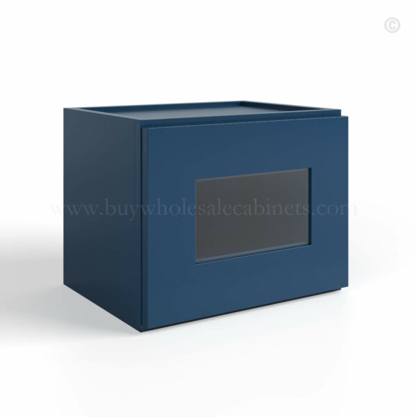 Navy Blue Shaker 12 H Single Door Wall Cabinet with Glass Door
