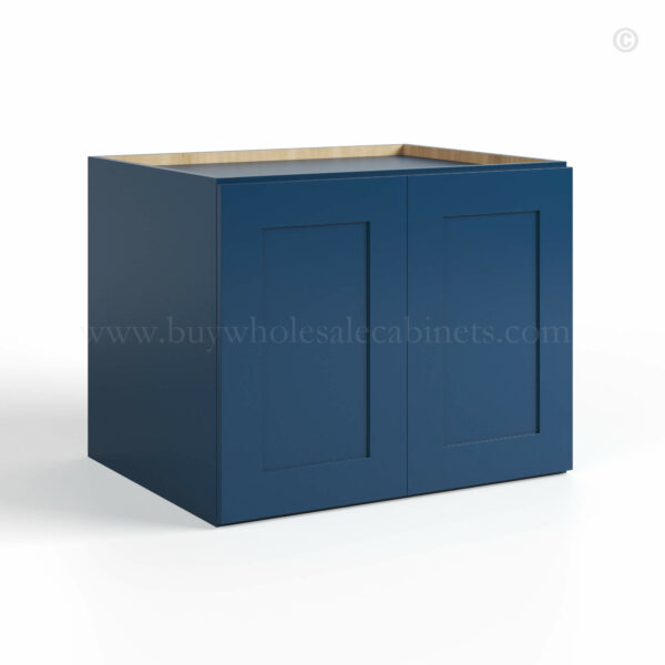 Navy Blue Shaker 24 H Refrigerator Wall Cabinet 24 Deep