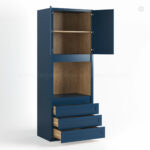 Navy Blue Shaker 30 W Oven Pantry Cabinet