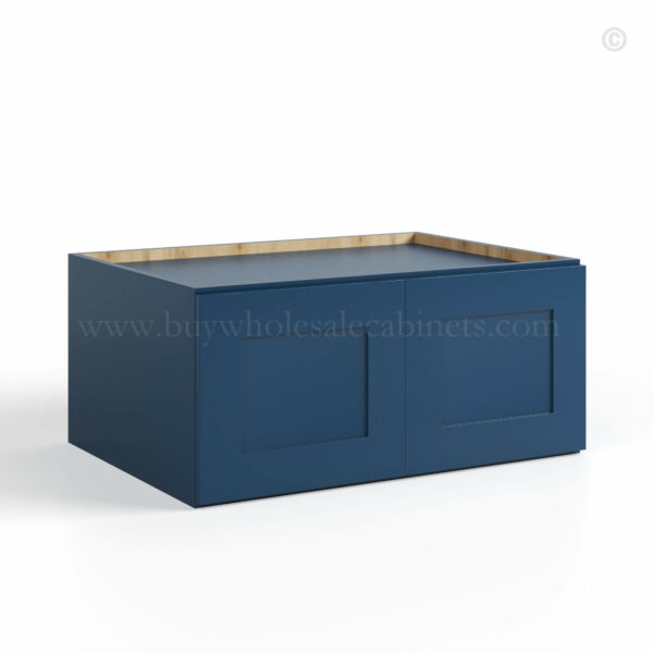 Navy Blue Shaker 36 W Refrigerator Wall Cabinet 24 Deep