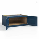 Navy Blue Shaker 36 W Refrigerator Wall Cabinet 24 Deep