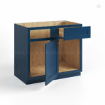Navy Blue Shaker Blind Corner Base Cabinet