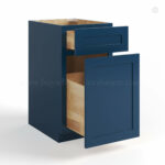 Navy Blue Shaker Document File Base Cabinet
