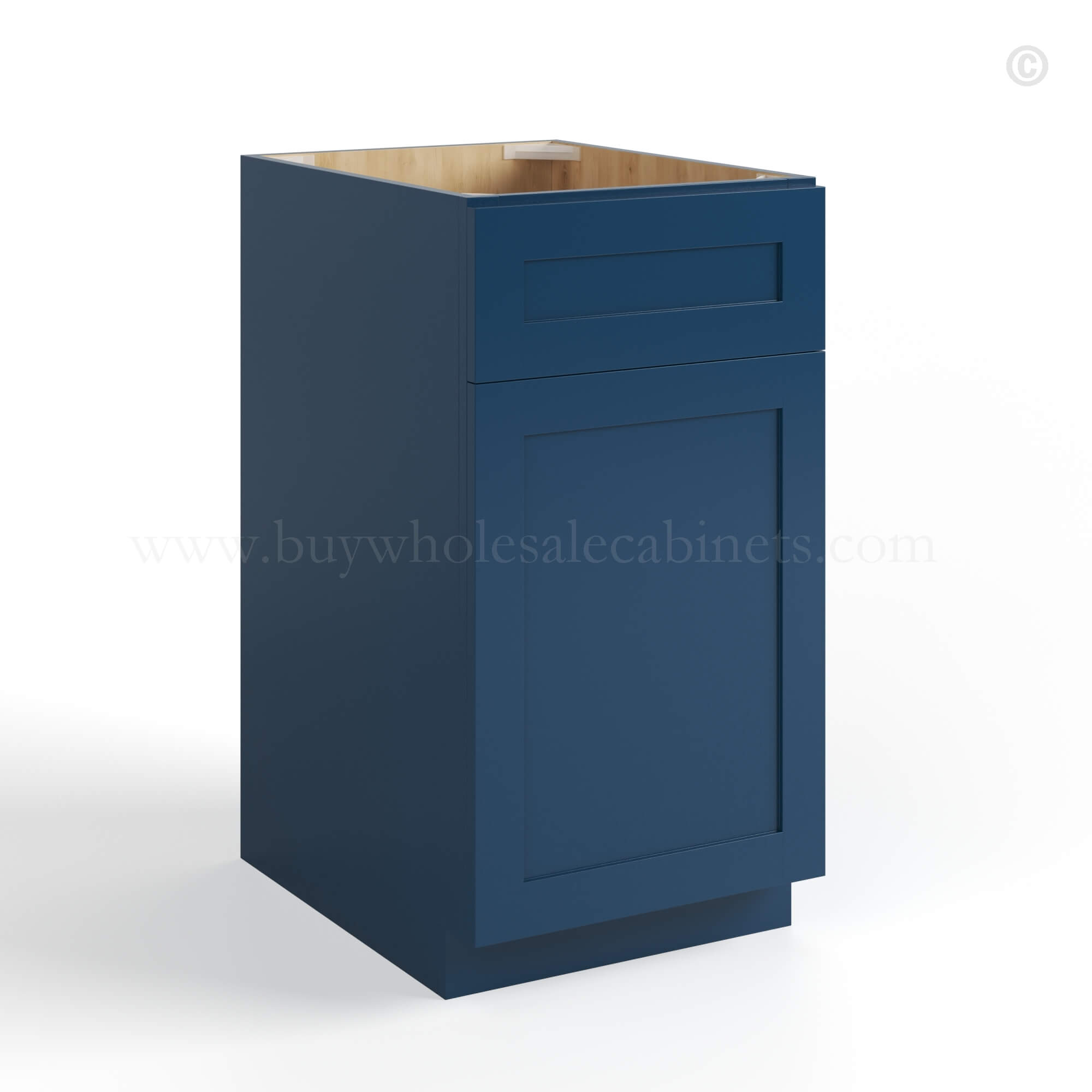 Navy Blue Shaker Document File Base Cabinet