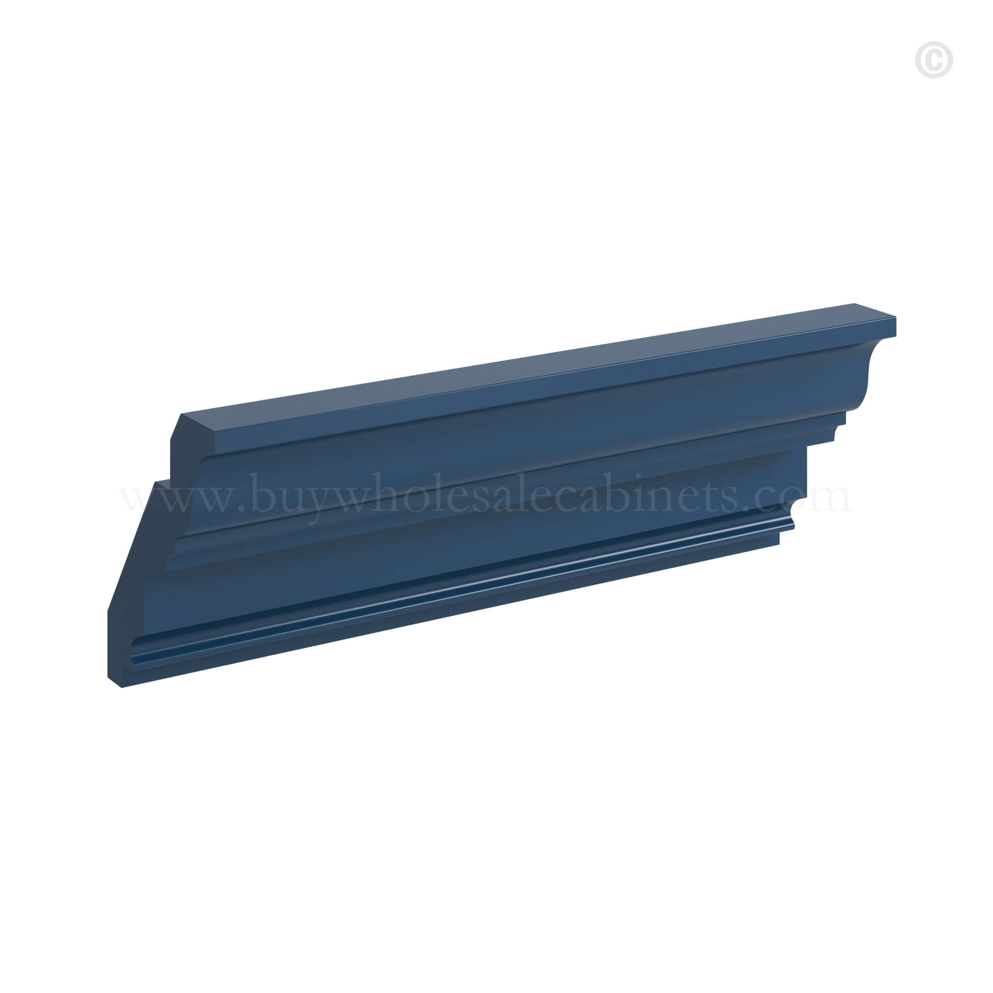 Navy Blue Shaker Inset Crown Moulding