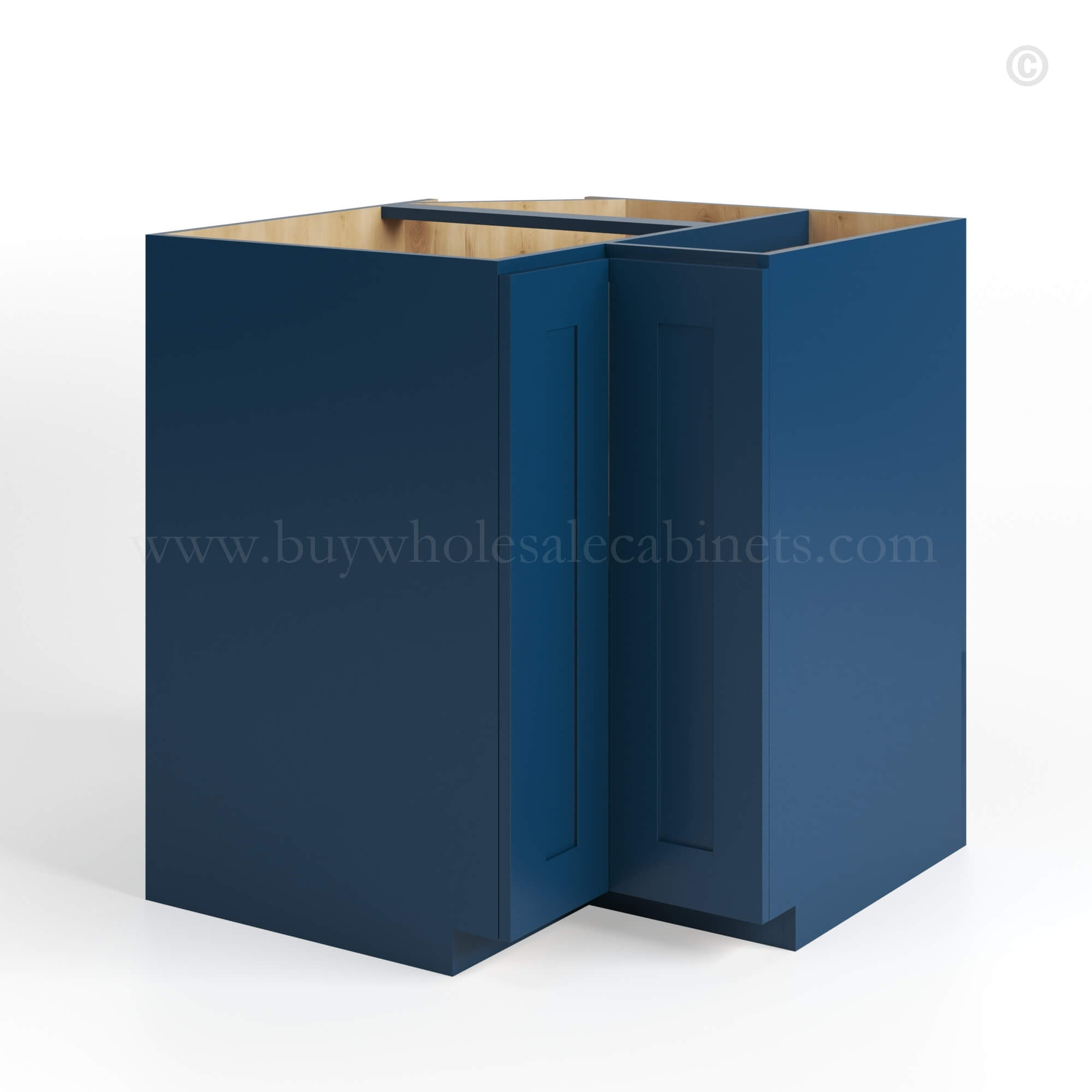 Navy Blue Shaker Lazy Susan Base Cabinet