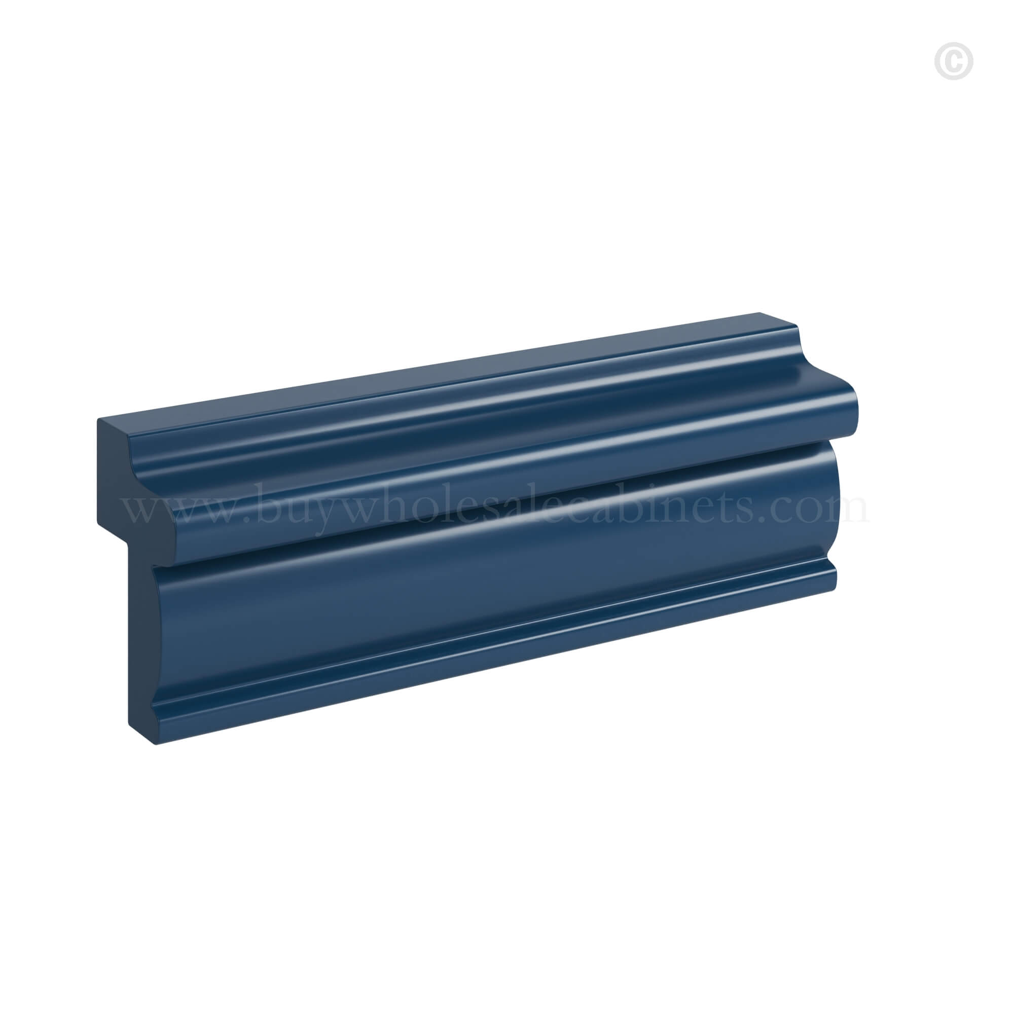 Navy Blue Shaker Light Rail Moulding
