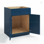 Navy Blue Shaker Sink Base With Double Doors and Drawers