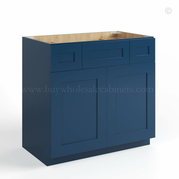 Navy Blue Shaker Vanity Combo Cabinet