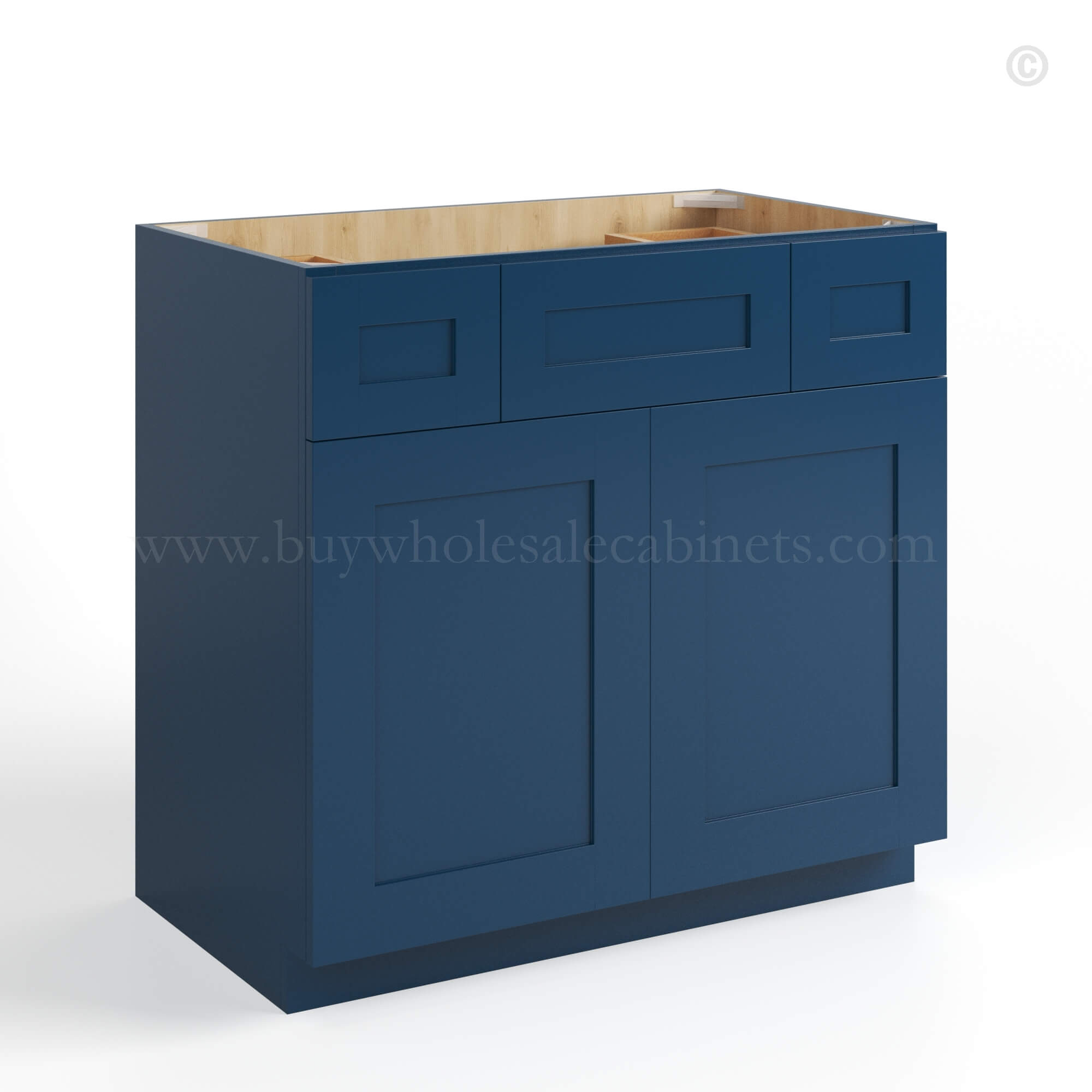 Navy Blue Shaker Vanity Combo Cabinet