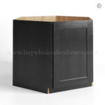 Charcoal Black Shaker Corner Sink Base Cabinet, black kitchen cabainets, rta cabinets