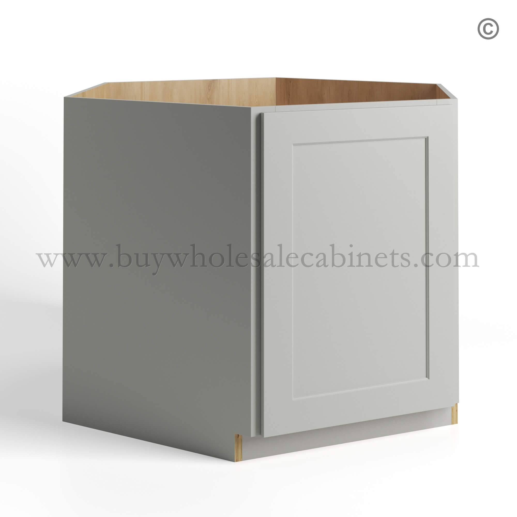 Dorian Gray Shaker Corner Sink Base Cabinet, gray kitchen cabinets, rta cabnets
