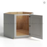 a gray cabinet with open door, gray kitchen cabinets, rta cabinets