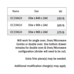 item code tall oven cabinets, rta cabinets, wholesale cabinets