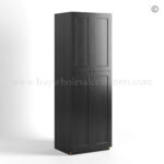 Charcoal Black Shaker Tall Pantry Cabinet 4 Doors, rta cabinets, wholesale cabinets
