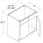 Frameless Sink Base With Double Doors and Double Dummy Drawer, rta cabinets
