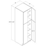 Frameless Tall Pantry Cabinet with 2 Doors, rta cabinets, wholesale cabinets