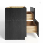 charcoal black shaker 2 drawer base cabinet with two drawers dovetail, rta cabinets, wholesale cabinets