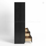 charcoal black shaker tall universal oven caninets with three drawers dovetail, rta cabinets, wholesale cabinets