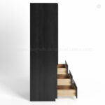 charcoal black shaker vanity linen cabinet with three drawer and single door dovetail, rta cabinets, wholesale cabinets