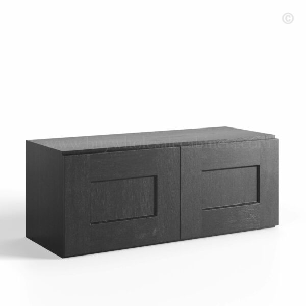 Charcoal Black Shaker Double Door Wall Cabinets 12H, rta cabinets, wholesale cabinets