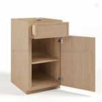 Slim Oak Shaker Base Cabinet Single Door and Drawer, rta cabinets, wholesale cabinets