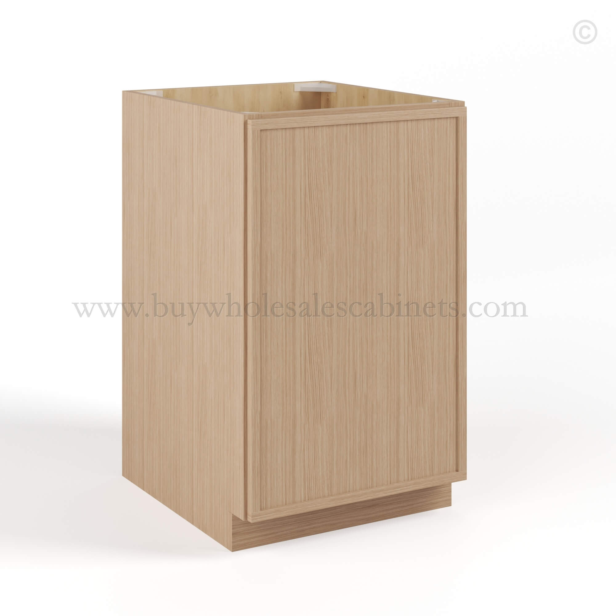 Slim Oak Shaker Base Cabinet Single Door Full Height, rta cabinets, wholesale cabinets