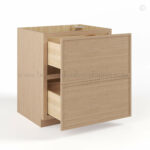 Slim Oak Shaker Two Drawer Base, rta cabinets, wholesale cabinets