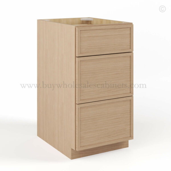 Slim Oak Shaker Three Drawers Base, rta cabinets, wholesale cabinets