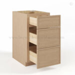 Slim Oak Shaker Three Drawers Base, rta cabinets, wholesale cabinets