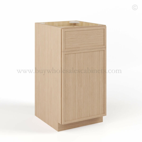 Slim Oak Shaker Trash Base Cabinet