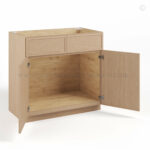 Slim Oak Shaker Sink Base With Double Doors, rta cabinets, wholesale cabinets