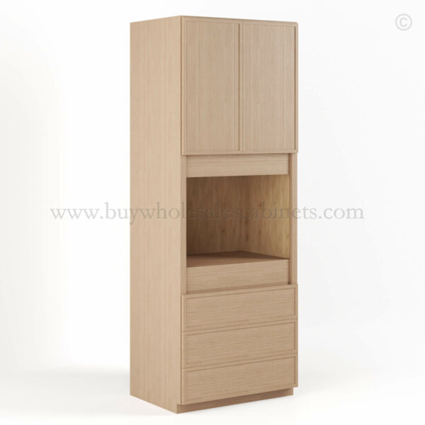 Slim Oak Shaker 33W Oven Pantry Cabinet, rta cabinets, wholesale cabinets