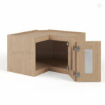 Slim Oak Shaker Easy Reach Wall Cabinet with Glass Door, rta cabinets, wholesale cabinets