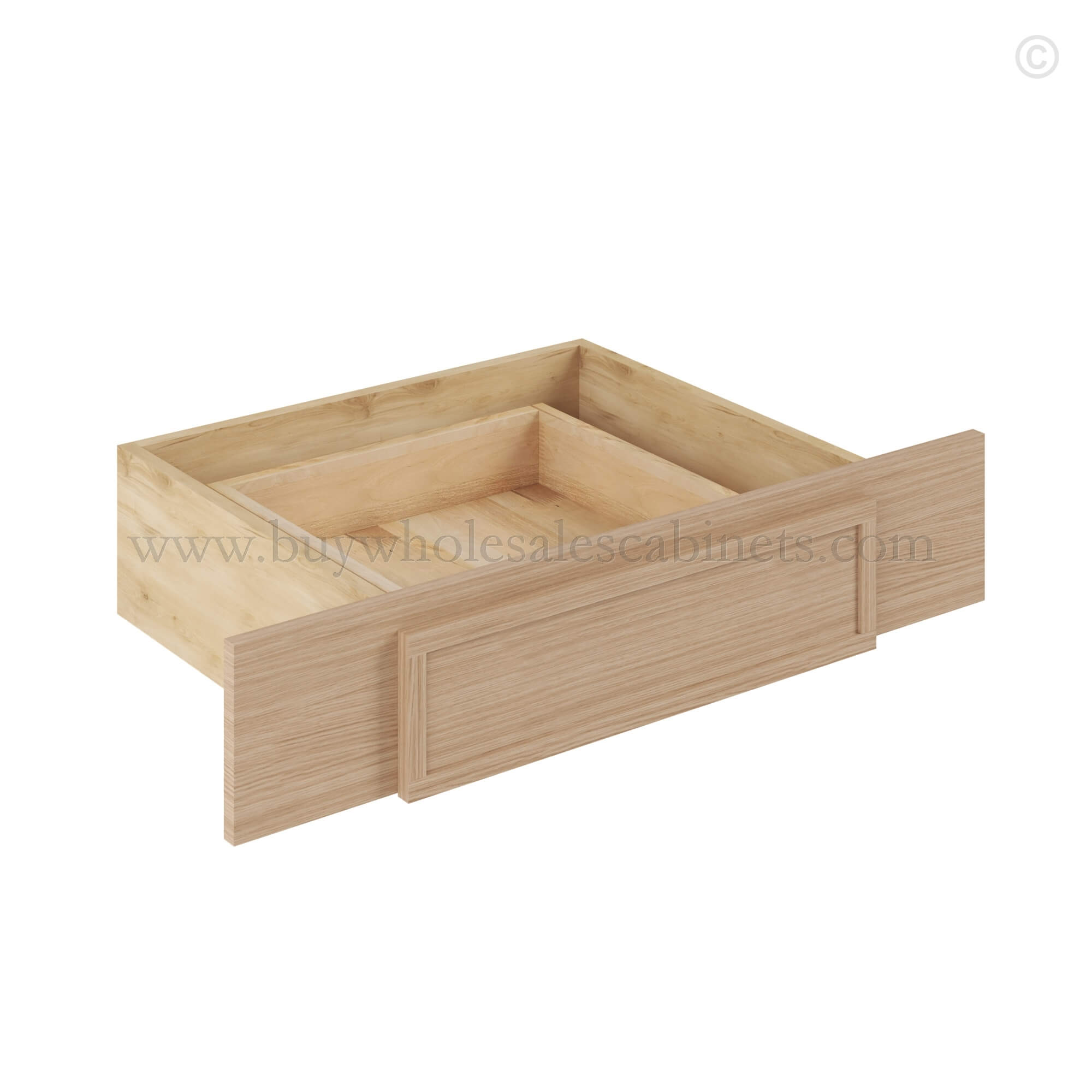 Slim Oak Shaker Knee Drawer, rta cabinets, wholesale cabinets